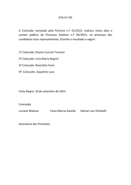 Processo Seletivo Simplificado 04/2015 ATA Nº 05