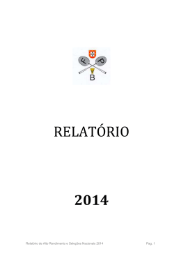 Relatório de Alto Rendimento e Seleções Nacionais 2014