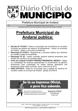 Prefeitura Municipal de Andaraí publica: