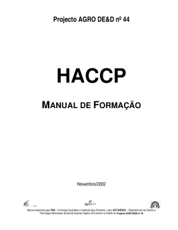 HACCP - Manual de Formação