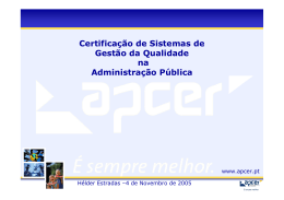 Certificação de Sistemas de Gestão da Qualidade na Administração