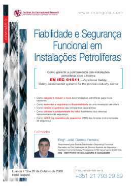Fiabilidade e Segurança Funcional em Instalações Petrolíferas