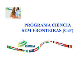 PROGRAMA CIÊNCIA SEM FRONTEIRAS (CsF) - PET