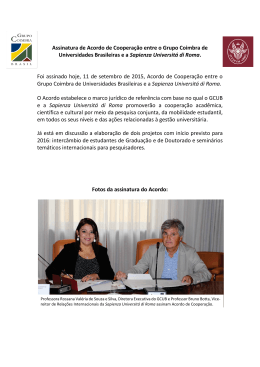 Assinatura de Acordo de Cooperação entre o Grupo Coimbra de