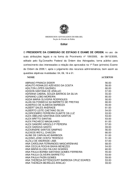 Edital - OAB: Ordem dos Advogados do Brasil