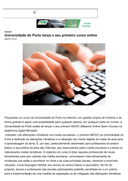 Universidade do Porto lança o seu primeiro curso online