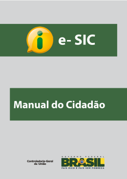 e-SIC - Manual do Cidadão - Universidade Federal do Ceará