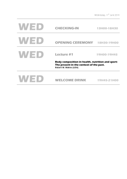 WED CHECKING-IN WED OPENING CEREMONY 18H30