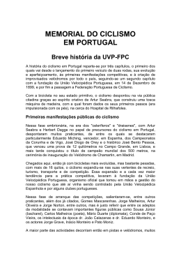 BREVE HISTÓRIA - Federação Portuguesa de Ciclismo