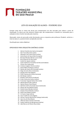 lista de avaliação de alunos – fevereiro 2014