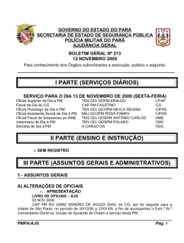 i parte (serviços diários) - Proxy da Polícia Militar do Pará!