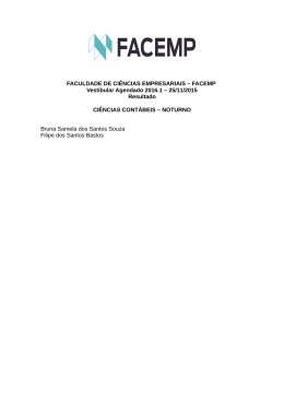 FACEMP Vestibular Agendado 2016.1 – 25/11/2015 Resultado
