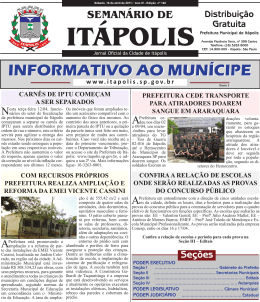 INFORMATIVO AO MUNÍCIPE - Itápolis (SP)