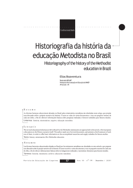 Historiografia da história da educação Metodista no Brasil