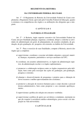 O Regimento da Reitoria da Universidade Federal do Ceará com