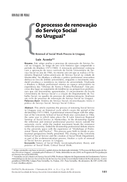 O processo de renovação do Serviço Social no Uruguai*