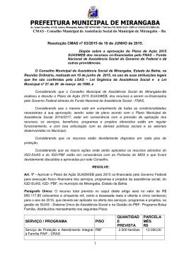 Resolução Nº 03/2015 - Portal da Prefeitura Municipal de Mirangaba