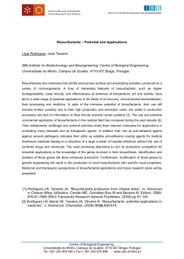 Biosurfactants – Potential and Applications Lígia Rodrigues, José