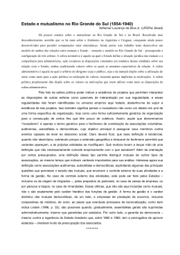 Estado e mutualismo no Rio Grande do Sul (1854