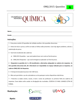 OMQ 2015: Questões A . - Departamento de Química da UFMG