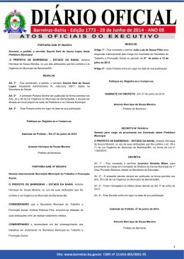 Diário Oficial – Edição 1773 - Prefeitura de Barreiras