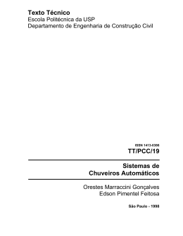 Texto Técnico TT/PCC/19 Sistemas de Chuveiros Automáticos