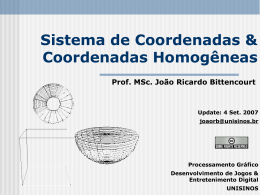 Sistema de Coordenadas & Coordenadas Homogêneas