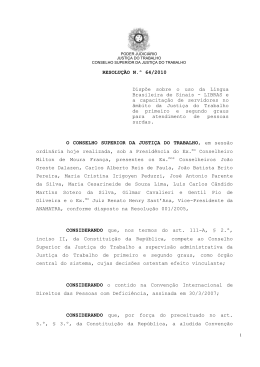 Resolução nº 64/2010, sobre o uso da Língua Brasileira de Sinais