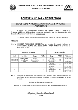 PORTARIA 161 - PROGRESSÃO JUDICIAL Sônia Durães Lima