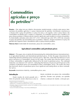 Commodities agrícolas e preço do petróleo1,2 - Ainfo