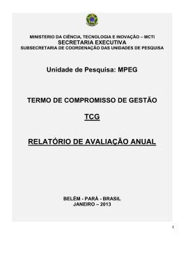 Relatório TCG 2012 - Museu Paraense Emílio Goeldi