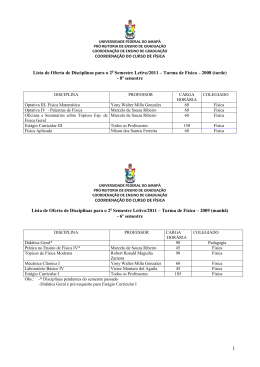 Lista de ofertas de disciplinas para 2º semestre de _2011