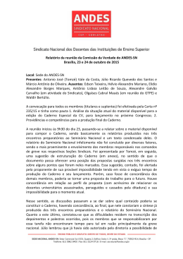Relatório da reunião da CV outubro de 2015 - Andes-SN