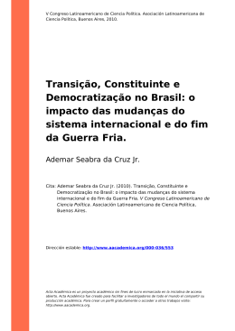 Transição, Constituinte e Democratização no Brasil