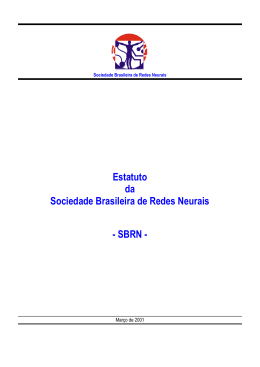 Estatuto da Sociedade Brasileira de Redes Neurais - SBRN -