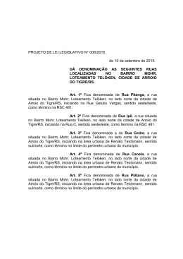 Projeto de lei legislativo nº 006/2015 28/09/2015
