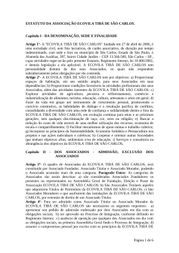 Estatuto da Associação ECOVILA TIBÁ DE SÃO CARLOS