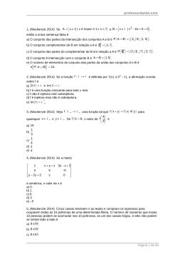 Page 1 professordanilo.com 1. (Mackenzie 2014) Se A x | x é ímpar
