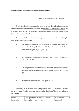 Palestra sobre subsídio para agências reguladoras Por Antônio
