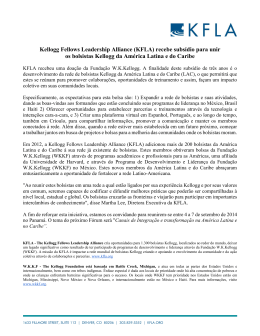 Kellogg Fellows Leadership Alliance (KFLA) recebe subsídio para
