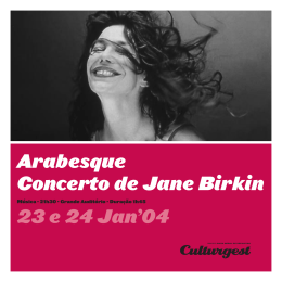 Arabesque Concerto de Jane Birkin 23 e 24 Jan`04