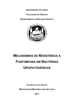 mecanismos de resistência à fosfomicina em bactérias