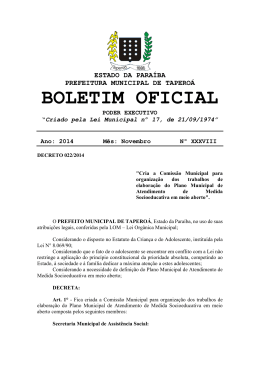 BOLETIM OFICIAL - Prefeitura Municipal de Taperoá