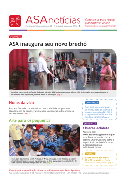 Newsletter mar/2014 - ASA - Associação Santo Agostinho