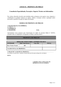 ANEXO II – PROPOSTA DE PREÇO Consultoria Especializada