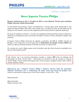 Novo Suporte Técnico Philips