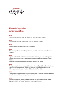 Manuel Cargaleiro notas biográficas