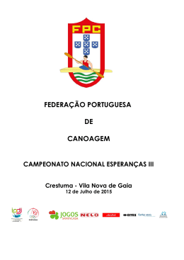 Caderno de Prova - Federação Portuguesa de Canoagem