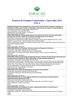 Projetos de Pesquisa Cadastrados e Aprovados 2011