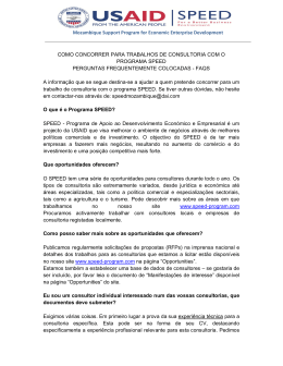 Procurement FAQs Portugues - Support Program for Economic and